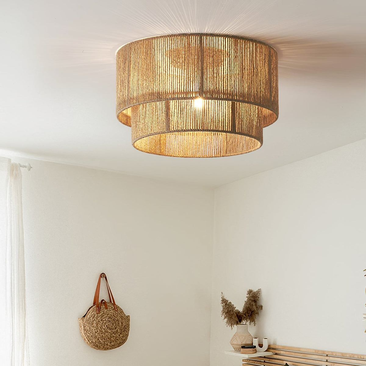 Cevynara Elegance Natural Woven Ceiling Lamp
