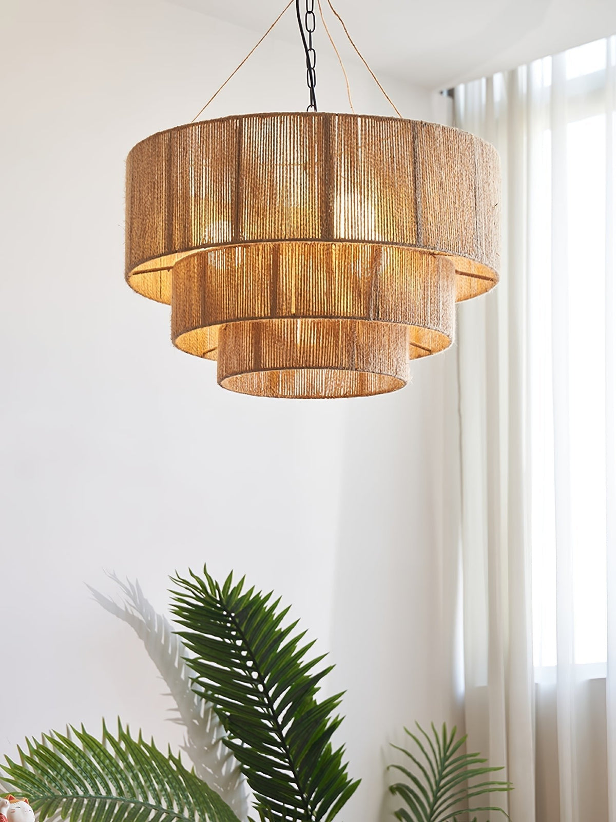 Cascade Rustic Jute Pendant Light