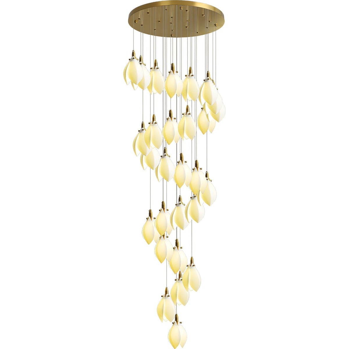Caphayra Floral Ceramic Brass Chandelier