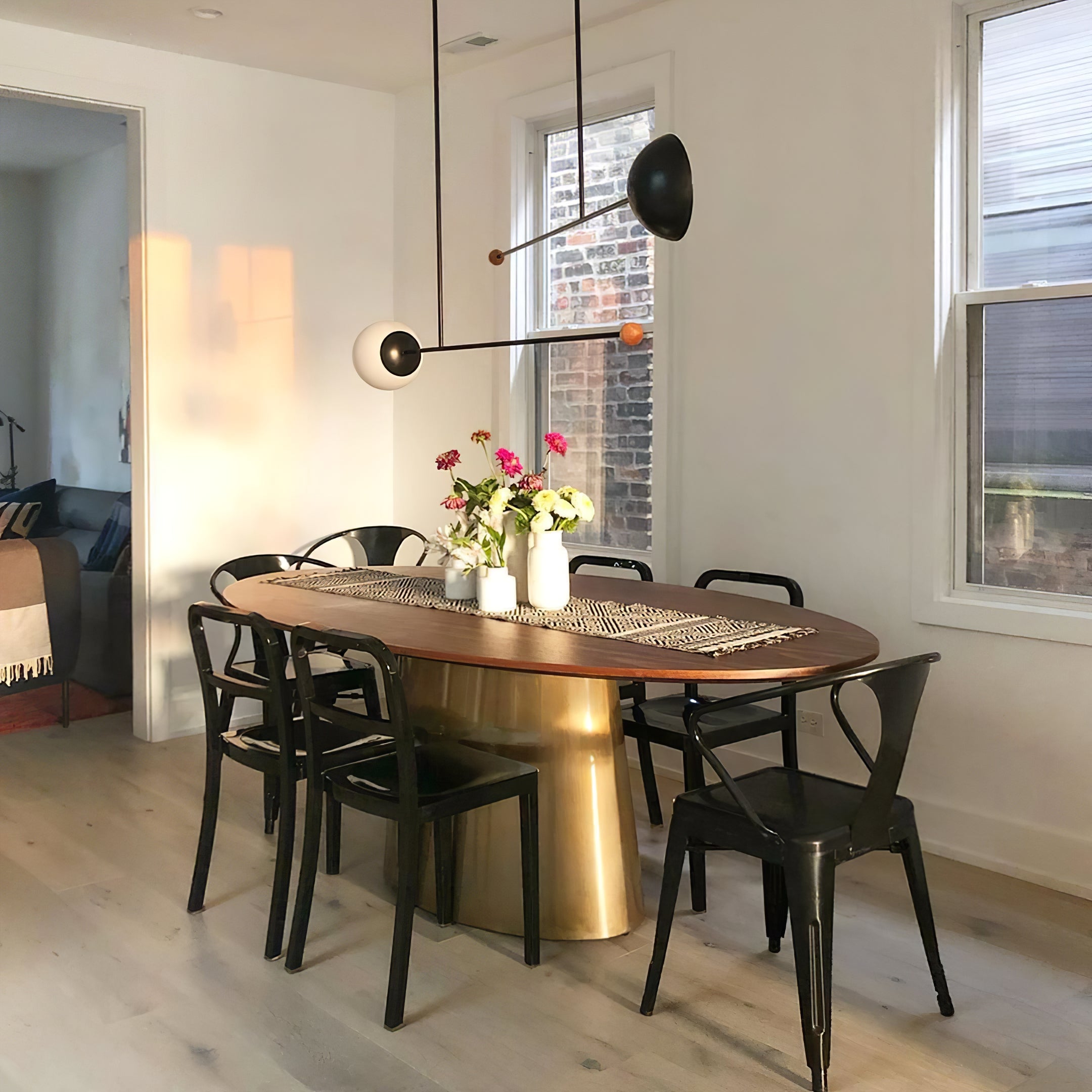 Orbital Balance Modern Linear Pendant Light - Neutral Decor