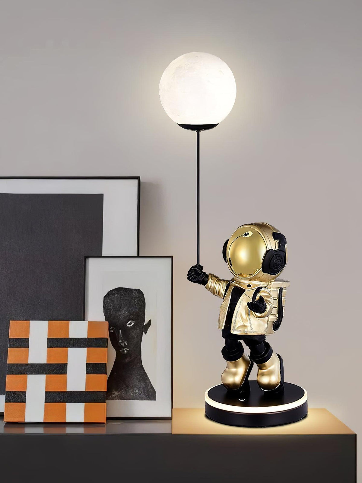 Stellar Astronaut and Planet Lamp