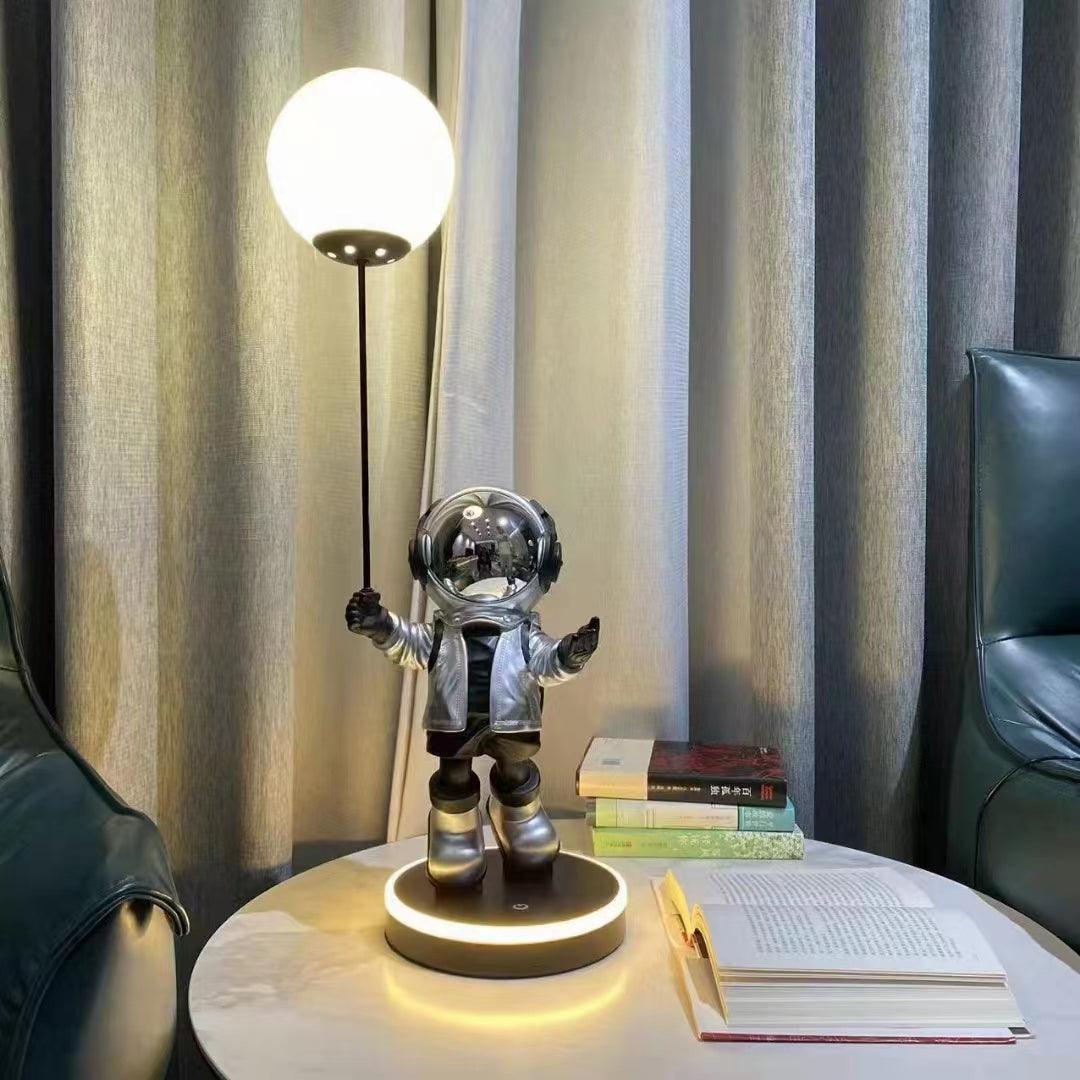 Stellar Astronaut and Planet Lamp