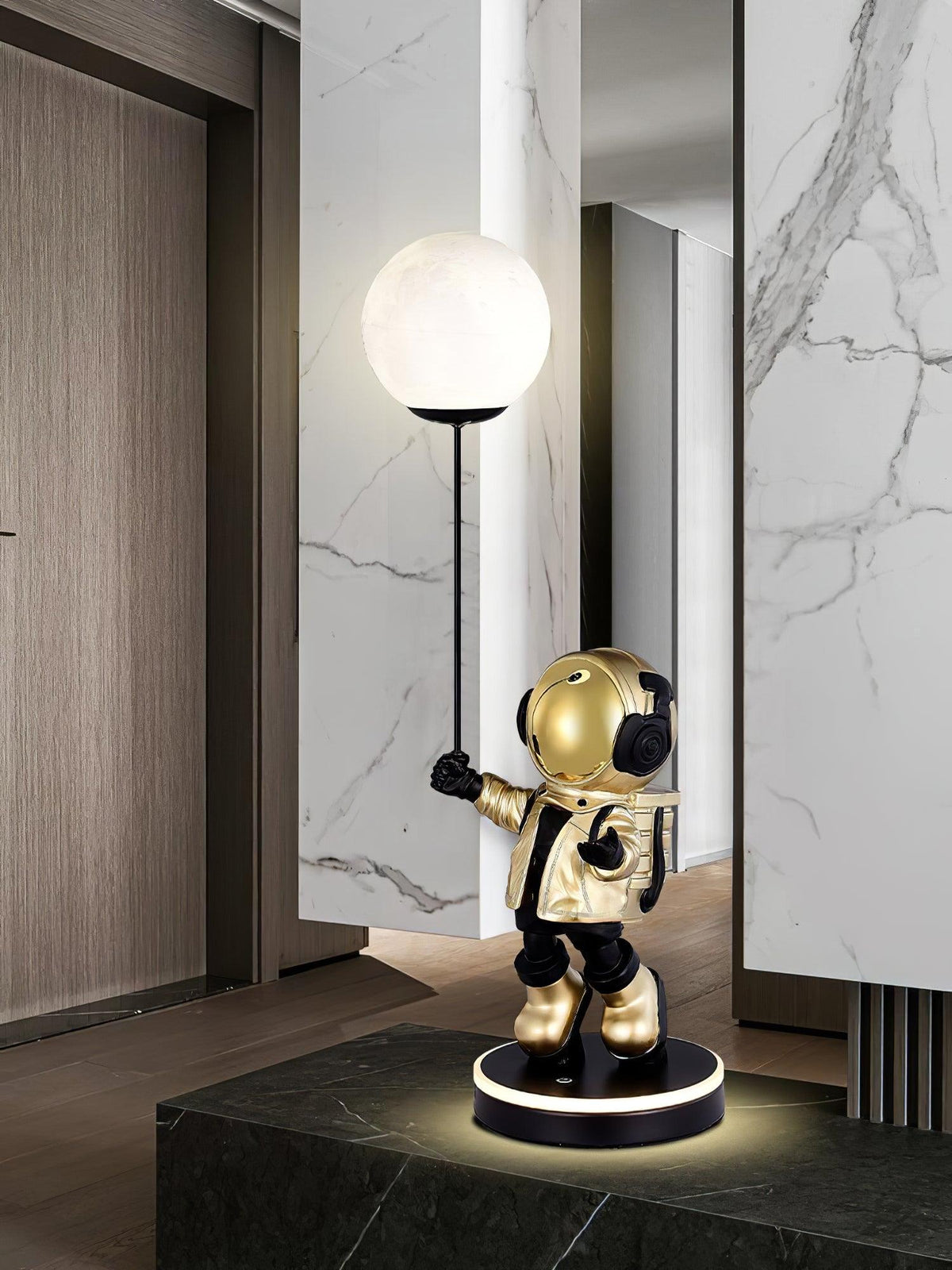 Stellar Astronaut and Planet Lamp