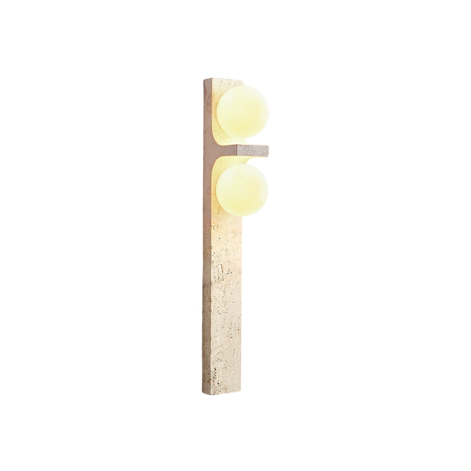 Eirikuvys Organic Modern Minimalist Travertine Wall Sconce - Neutral Decor
