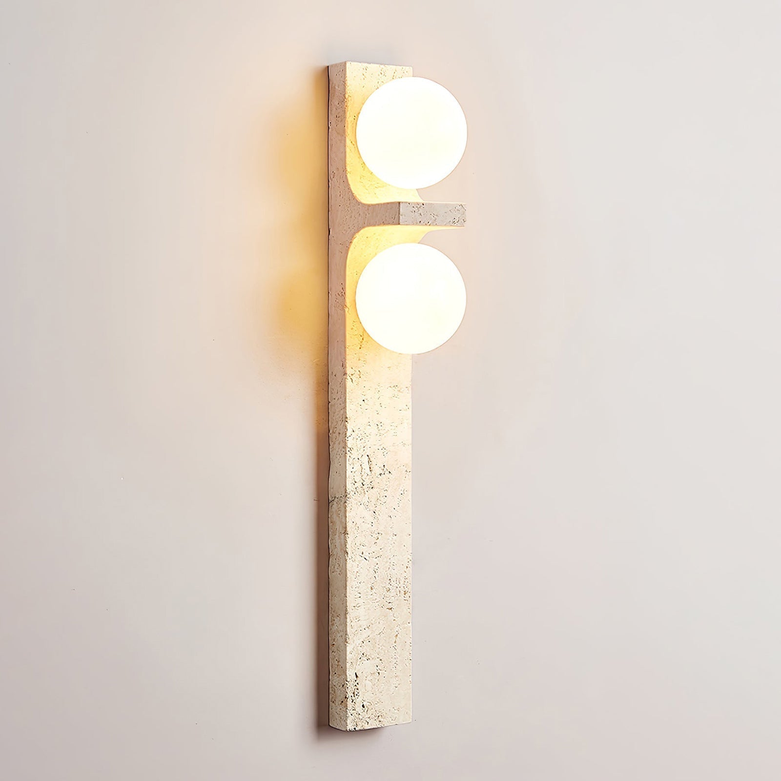 Eirikuvys Organic Modern Minimalist Travertine Wall Sconce