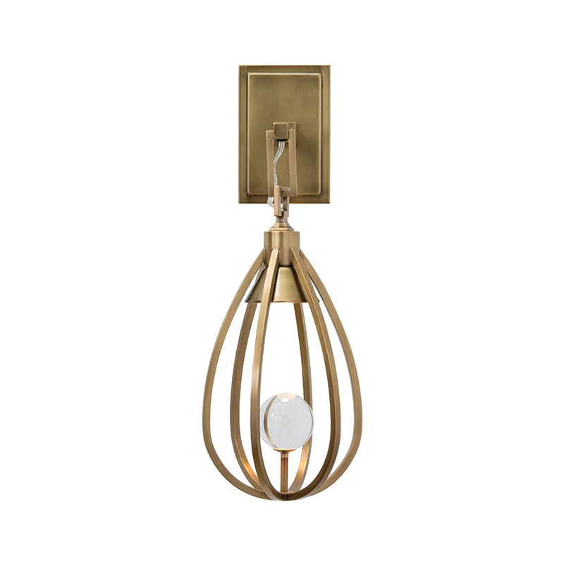 Gloruvys Modern Minimalist Brass Crystal Wall Lamp