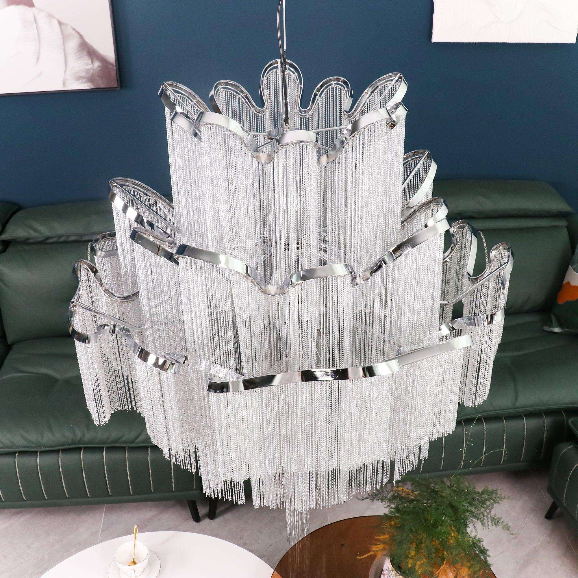 Lustra Pendant Lamp Stream Chain Nickel