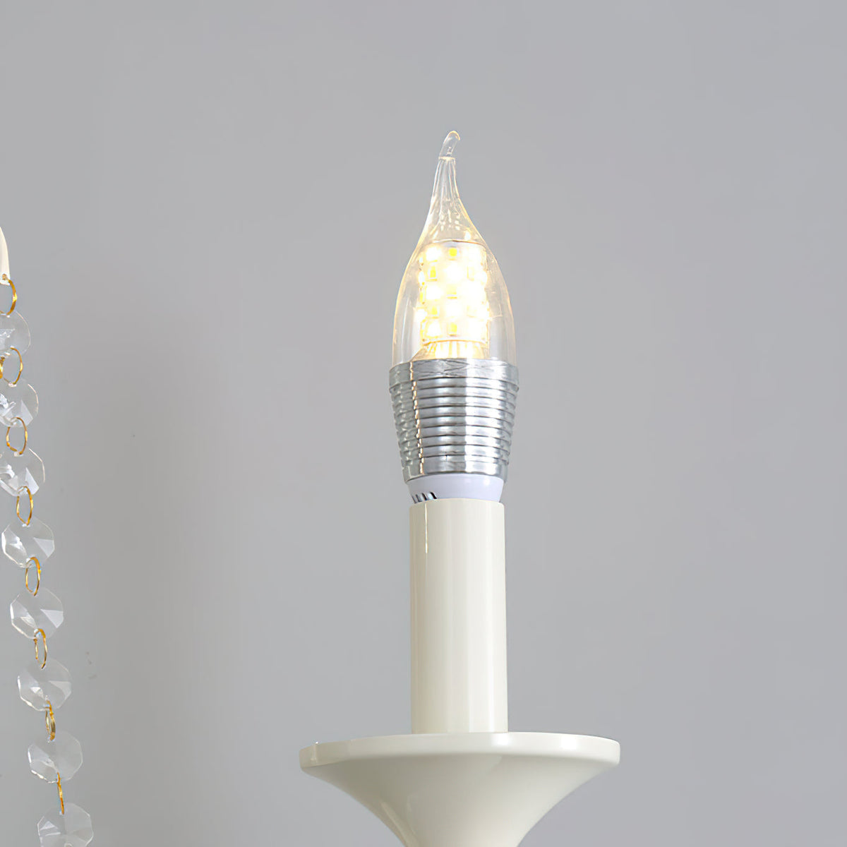 Jarnbruvys Traditional Candle Metal Crystal Wall Lamp