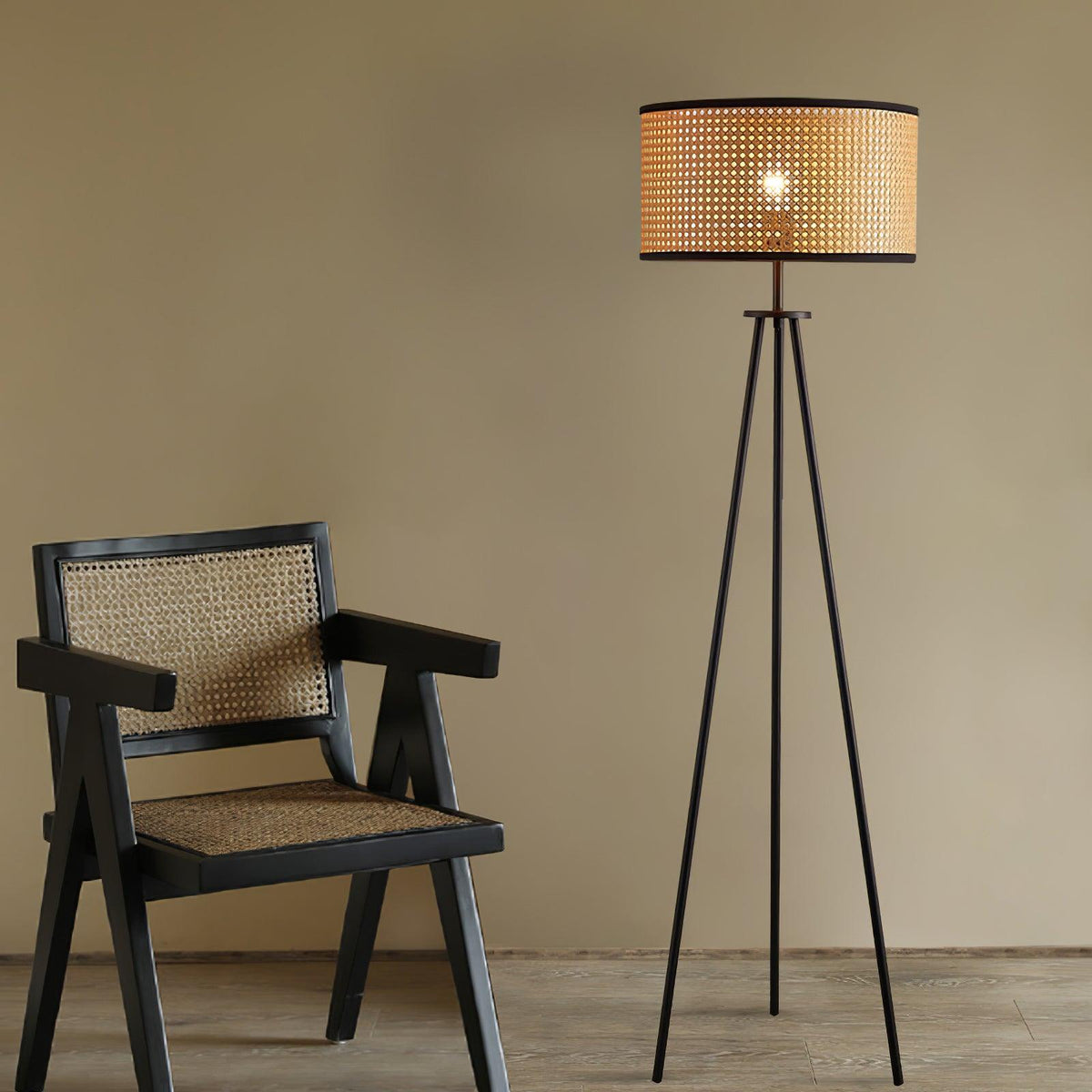 Trio Vintage Bamboo Floor Lamp