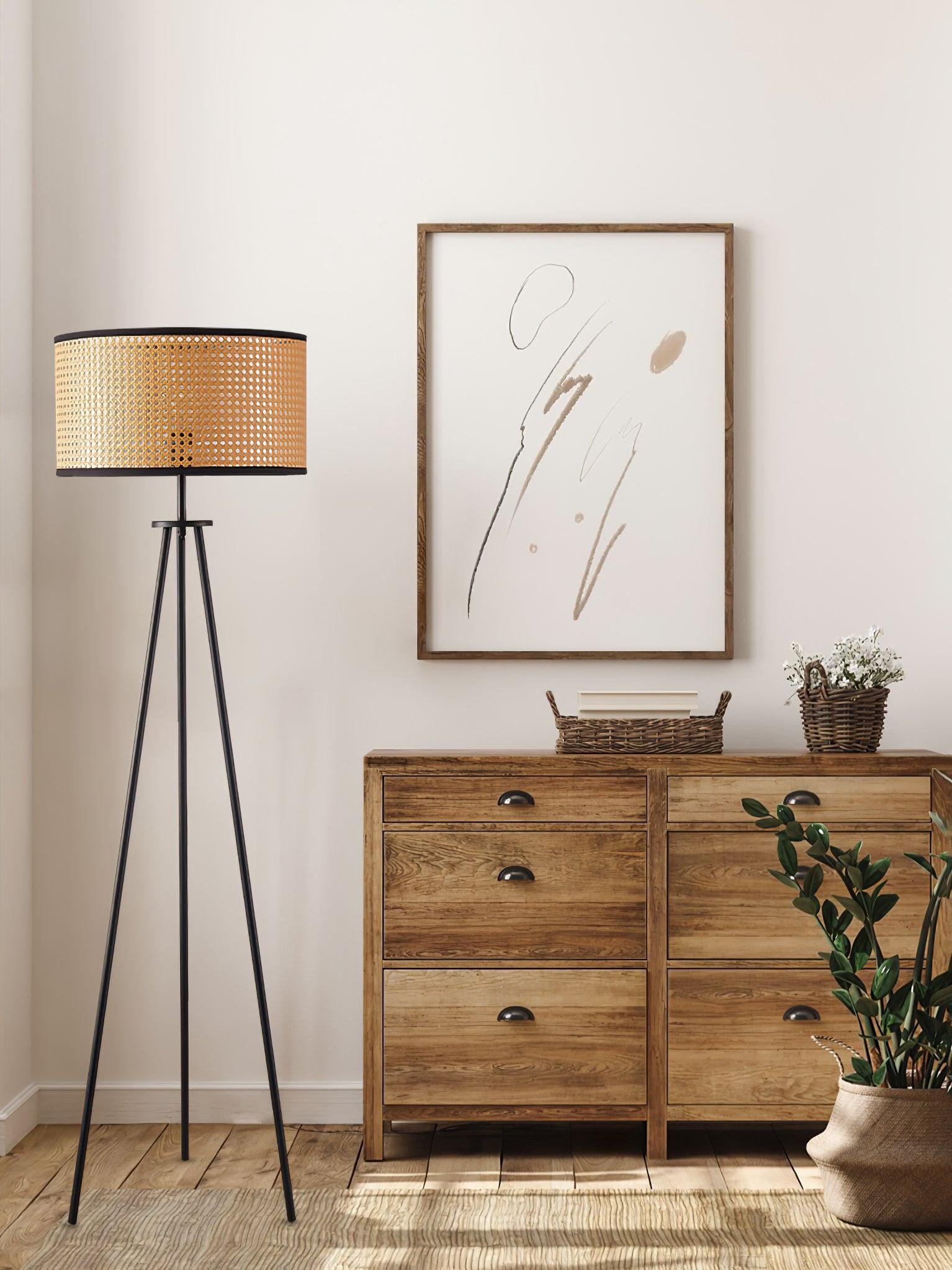 Trio Vintage Bamboo Floor Lamp