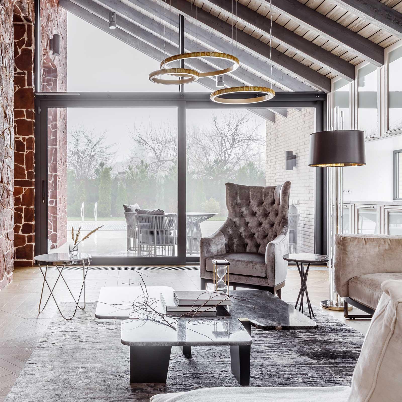 Avzorion Modern Minimalist Ring Glass Chandelier