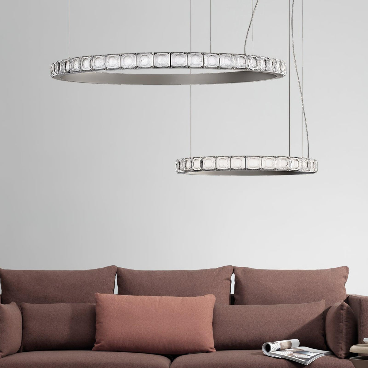 Avzorion Modern Minimalist Ring Glass Chandelier