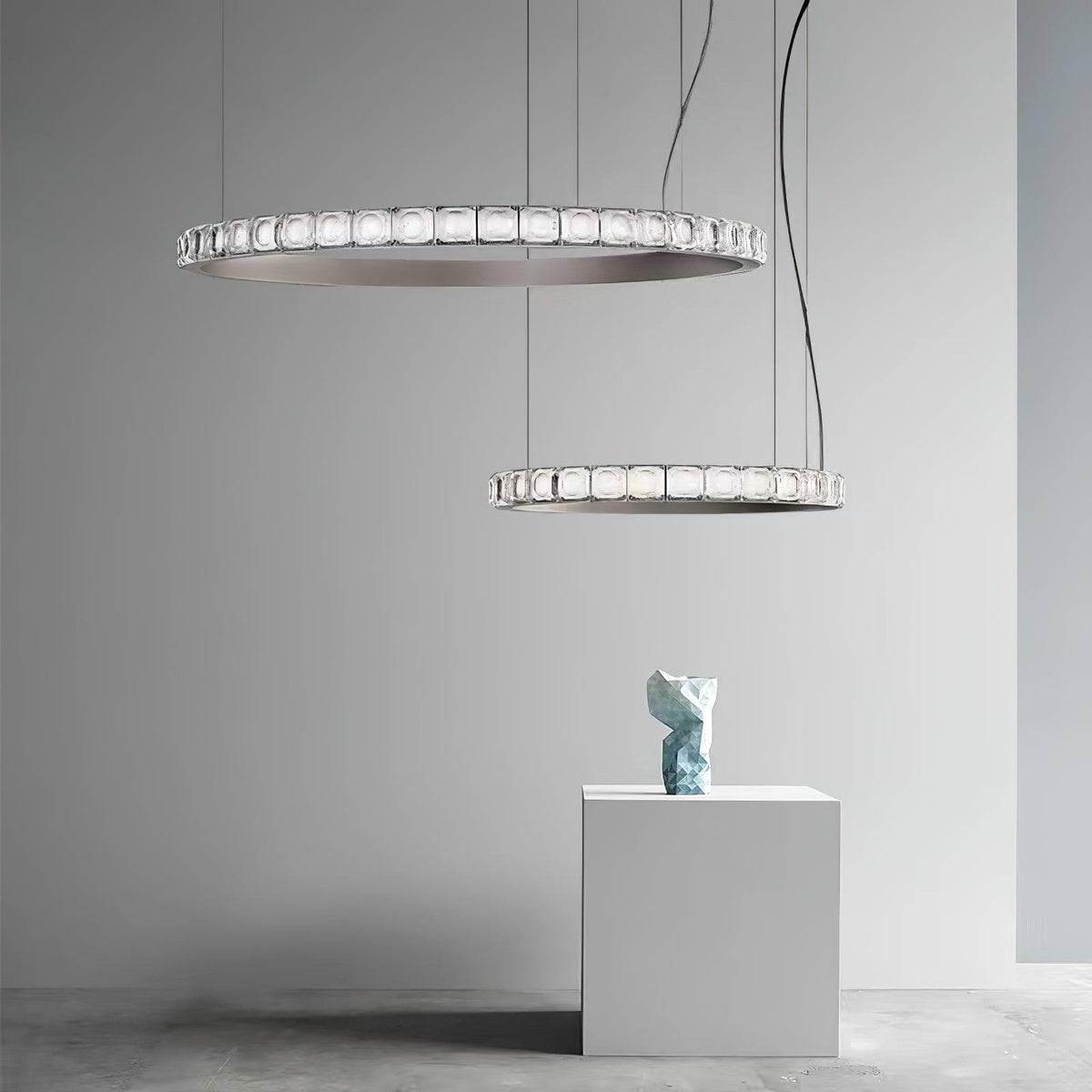 Avzorion Modern Minimalist Ring Glass Chandelier