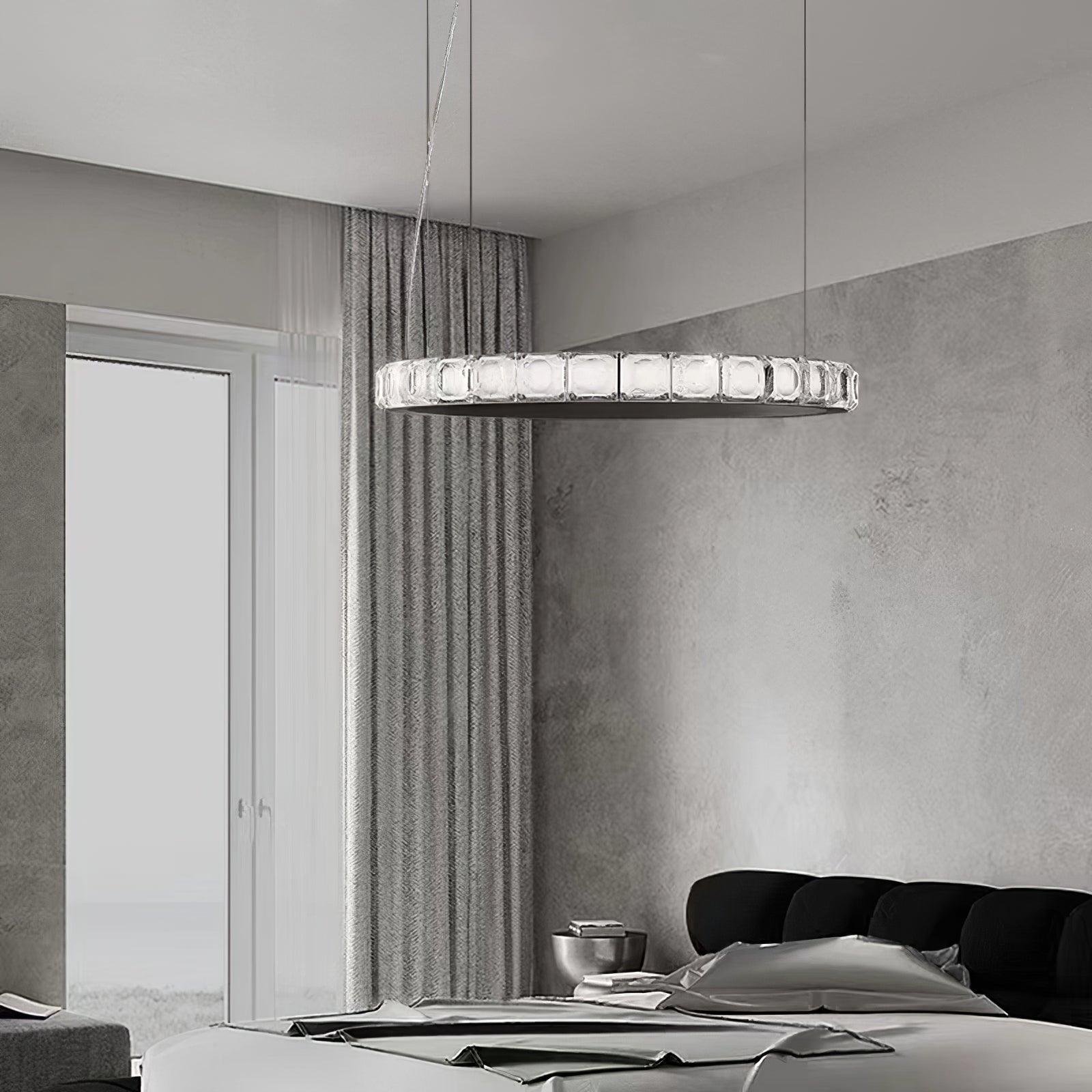 Avzorion Modern Minimalist Ring Glass Chandelier