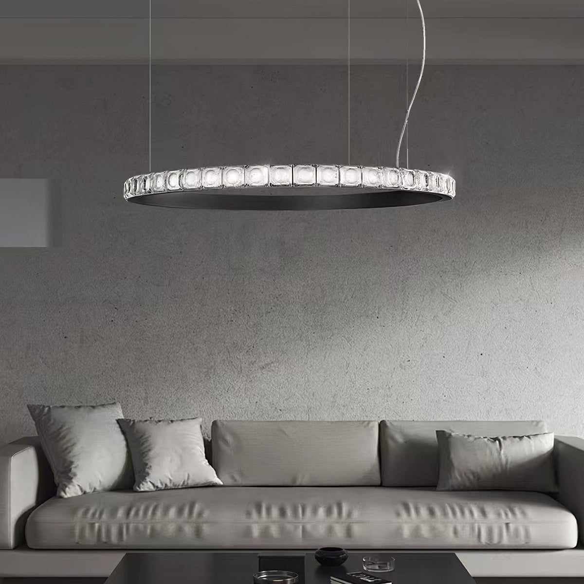Avzorion Modern Minimalist Ring Glass Chandelier