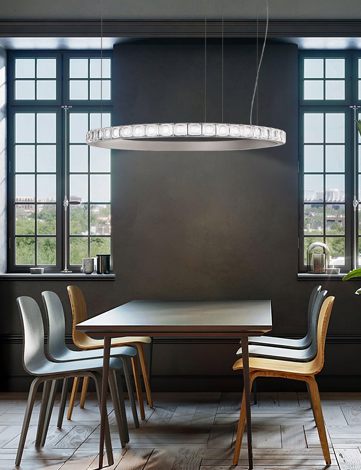 Avzorion Modern Minimalist Ring Glass Chandelier