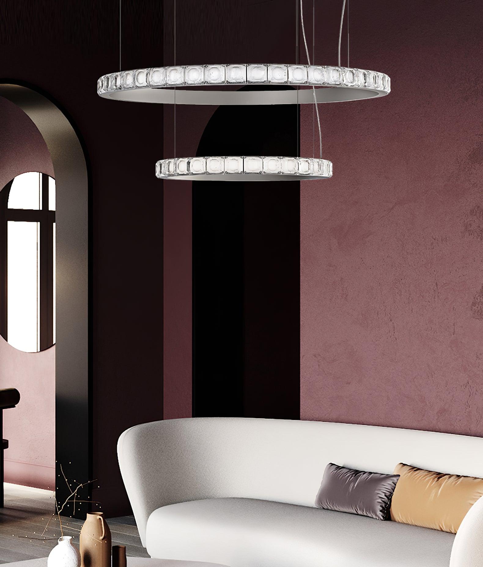 Avzorion Modern Minimalist Ring Glass Chandelier