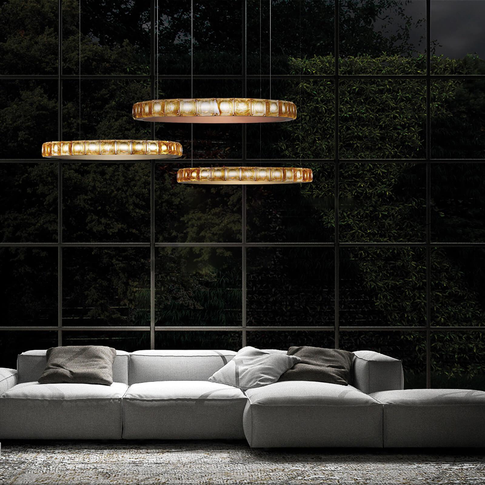 Avzorion Modern Minimalist Ring Glass Chandelier
