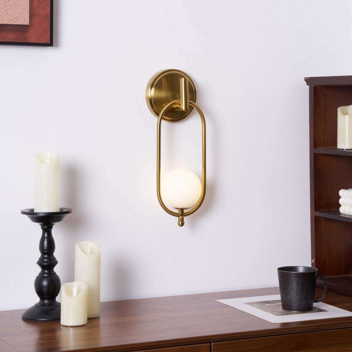 Cumirisra Modern Minimalist Brass Glass Wall Light