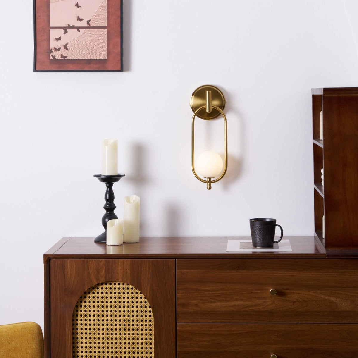 Cumirisra Modern Minimalist Brass Glass Wall Light