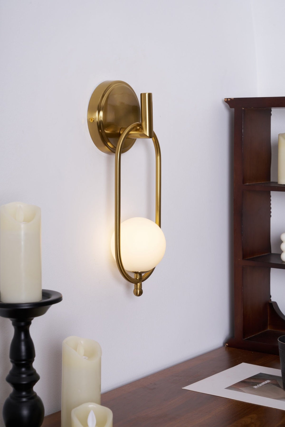 Cumirisra Modern Minimalist Brass Glass Wall Light