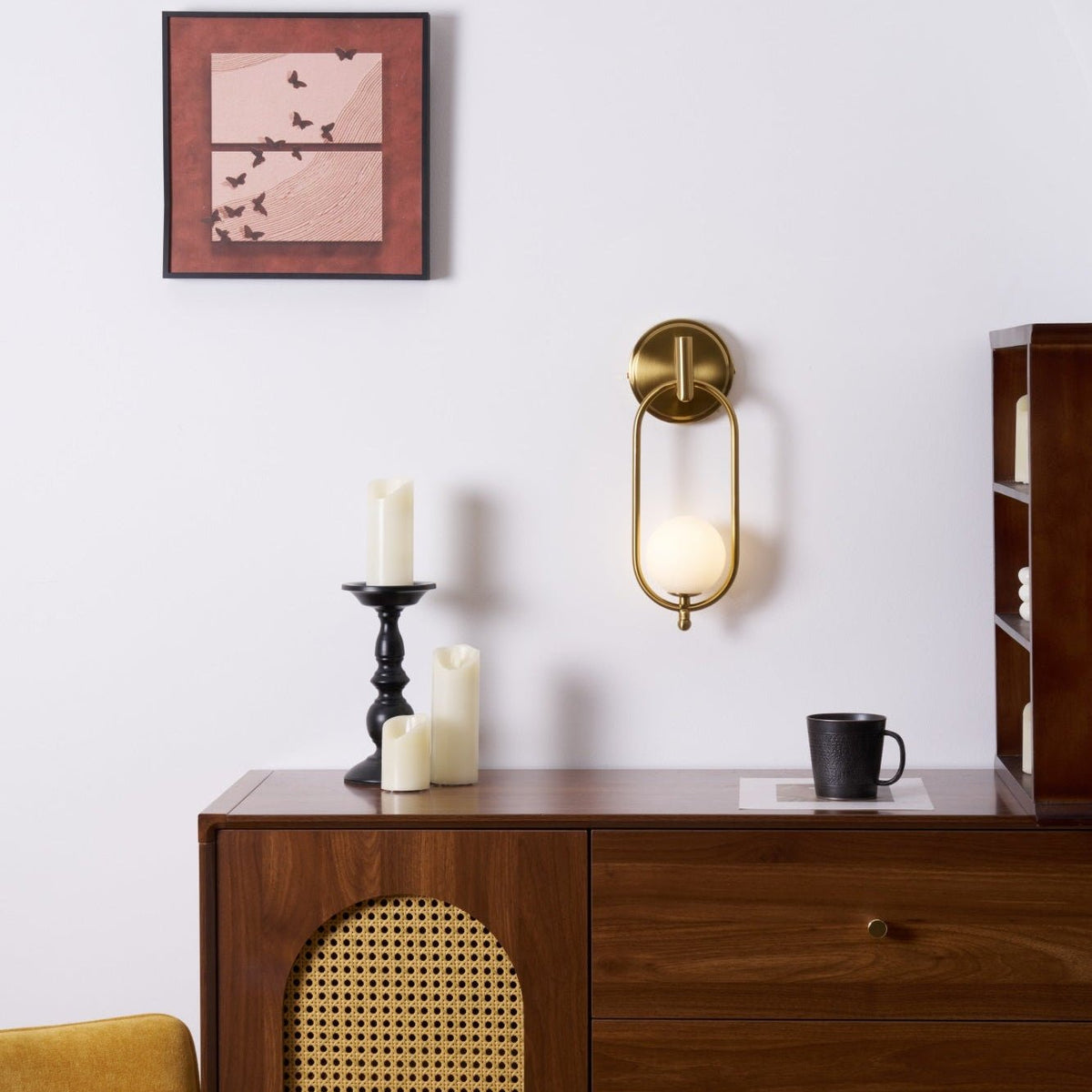 Cumirisra Modern Minimalist Brass Glass Wall Light