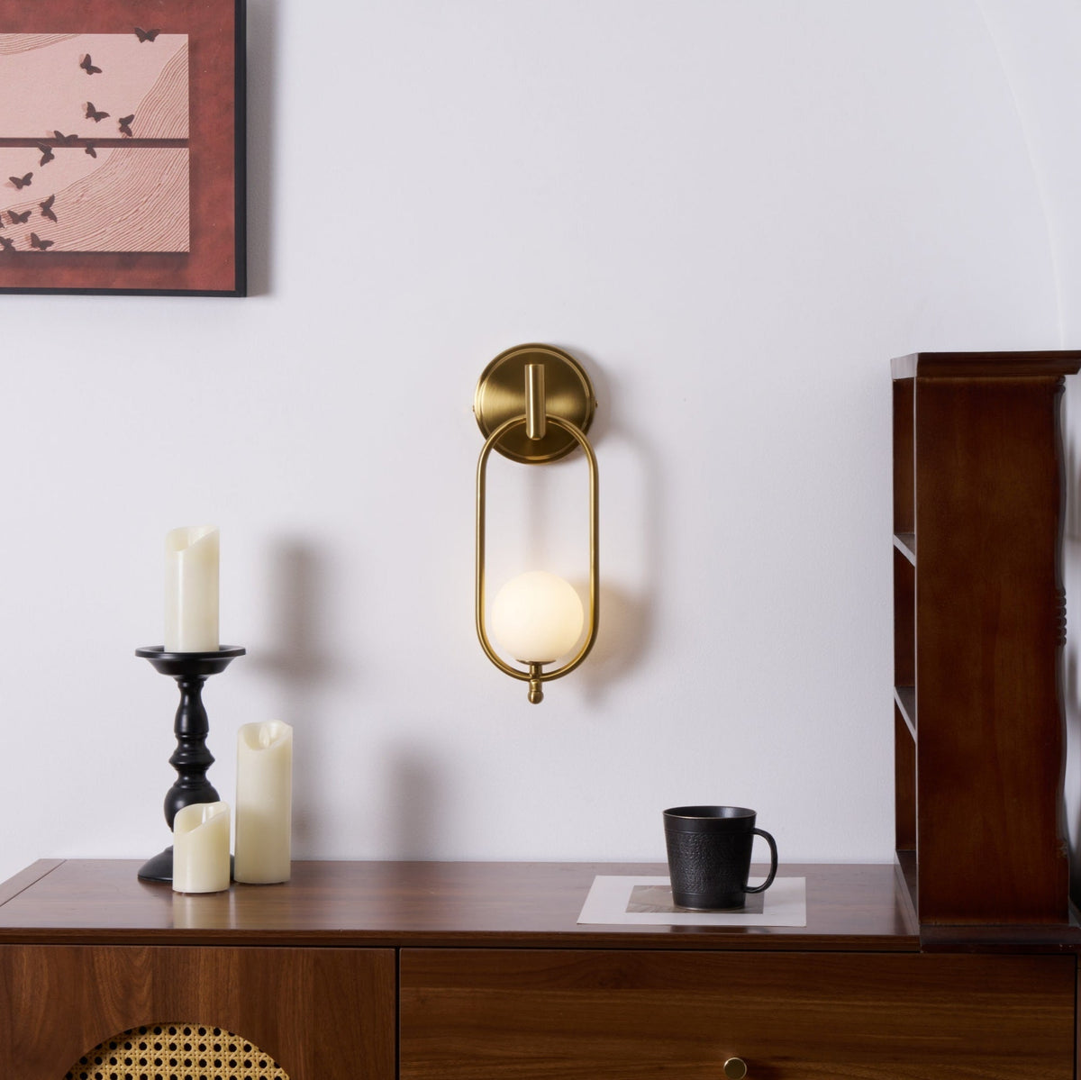 Cumirisra Modern Minimalist Brass Glass Wall Light