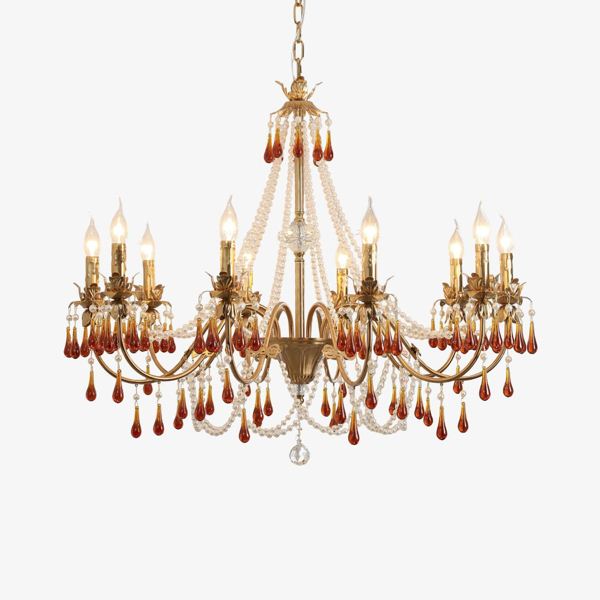 Ormirara Postmodern Luxury Amber Crystal Chandelier