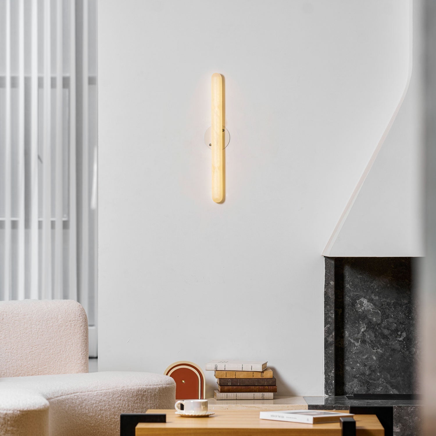 Alderstone Slim Alabaster Linear Indoor Wall Light