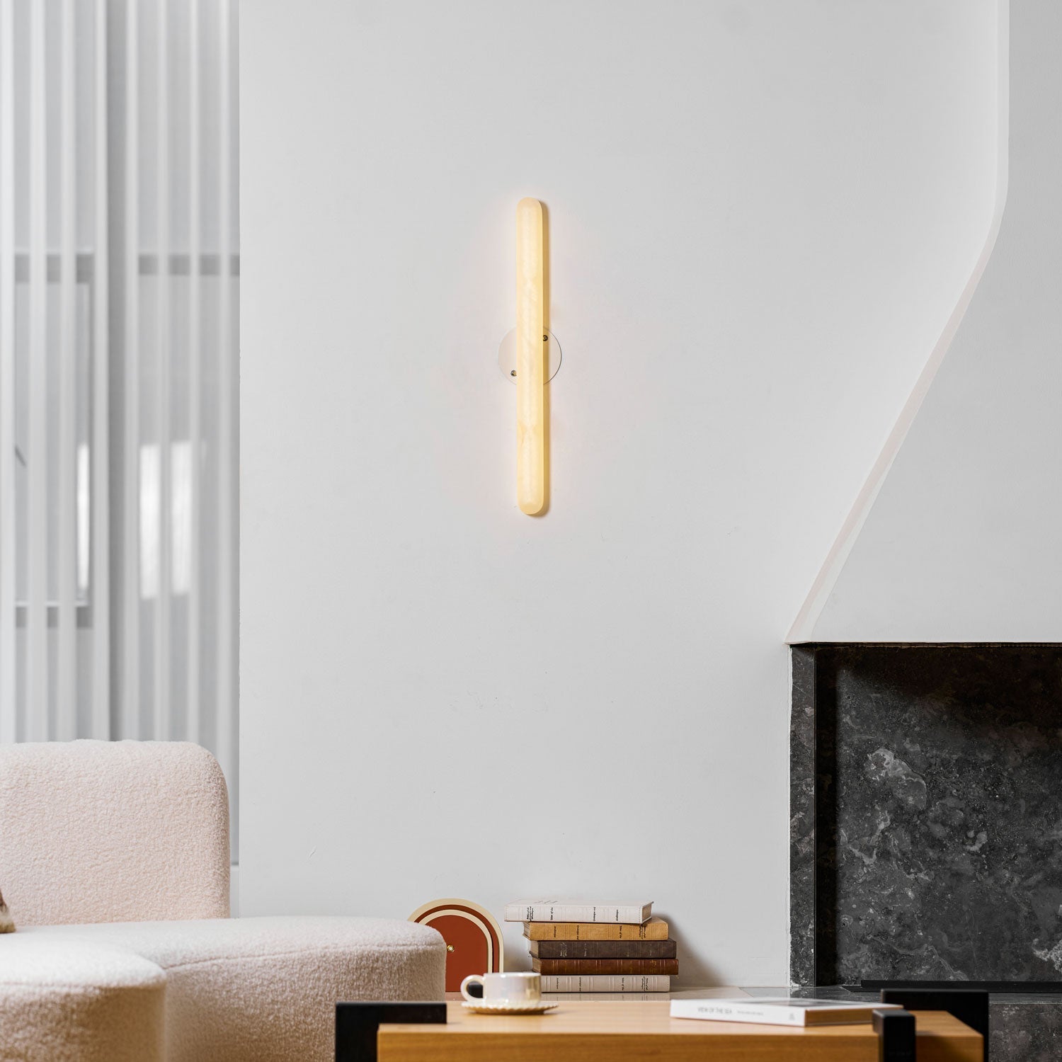 Alderstone Slim Alabaster Linear Indoor Wall Light