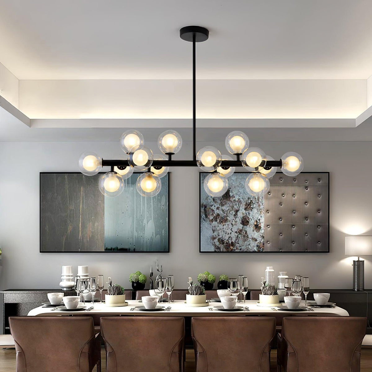 Eiranelle Chandelier Glass and Minimalist