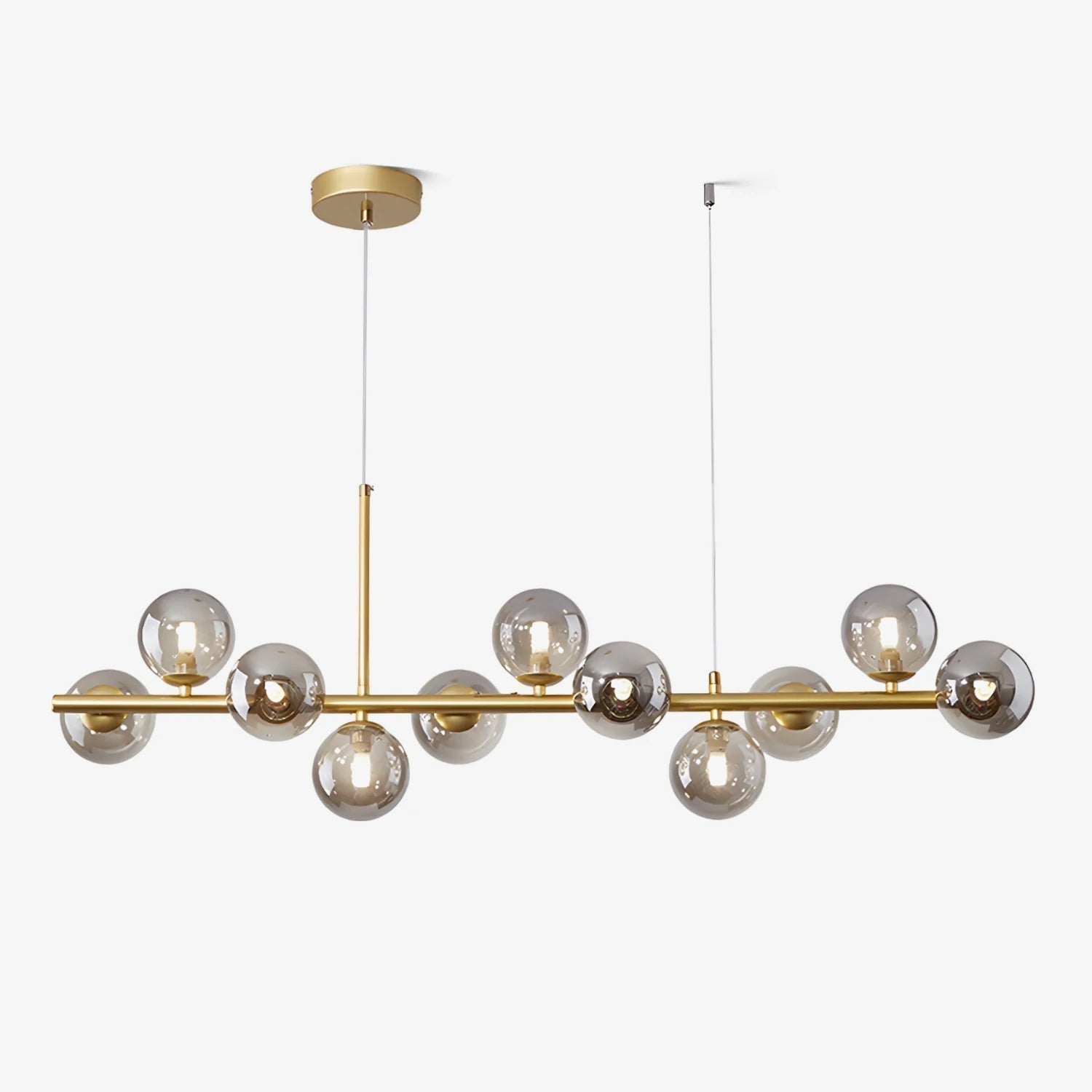 Lioroora Chandelier Glass Globe Gold 12-Light