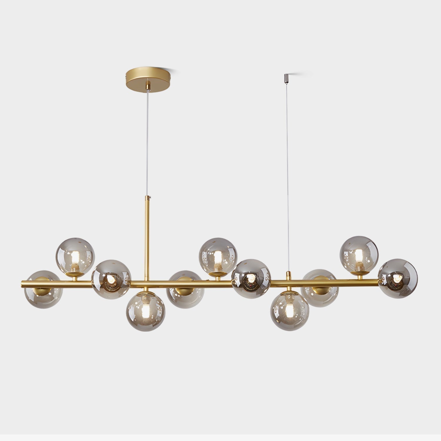 Lioroora Chandelier Glass Globe Gold 12-Light