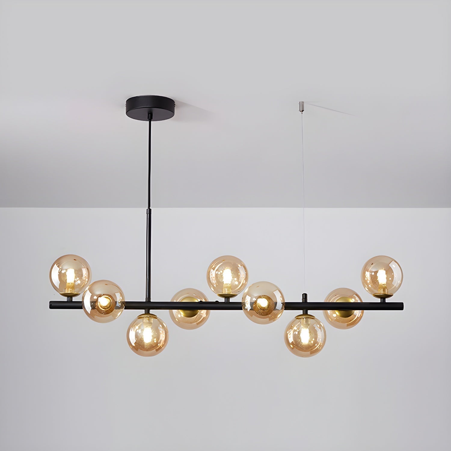 Lioroora Chandelier Glass Globe Gold 12-Light