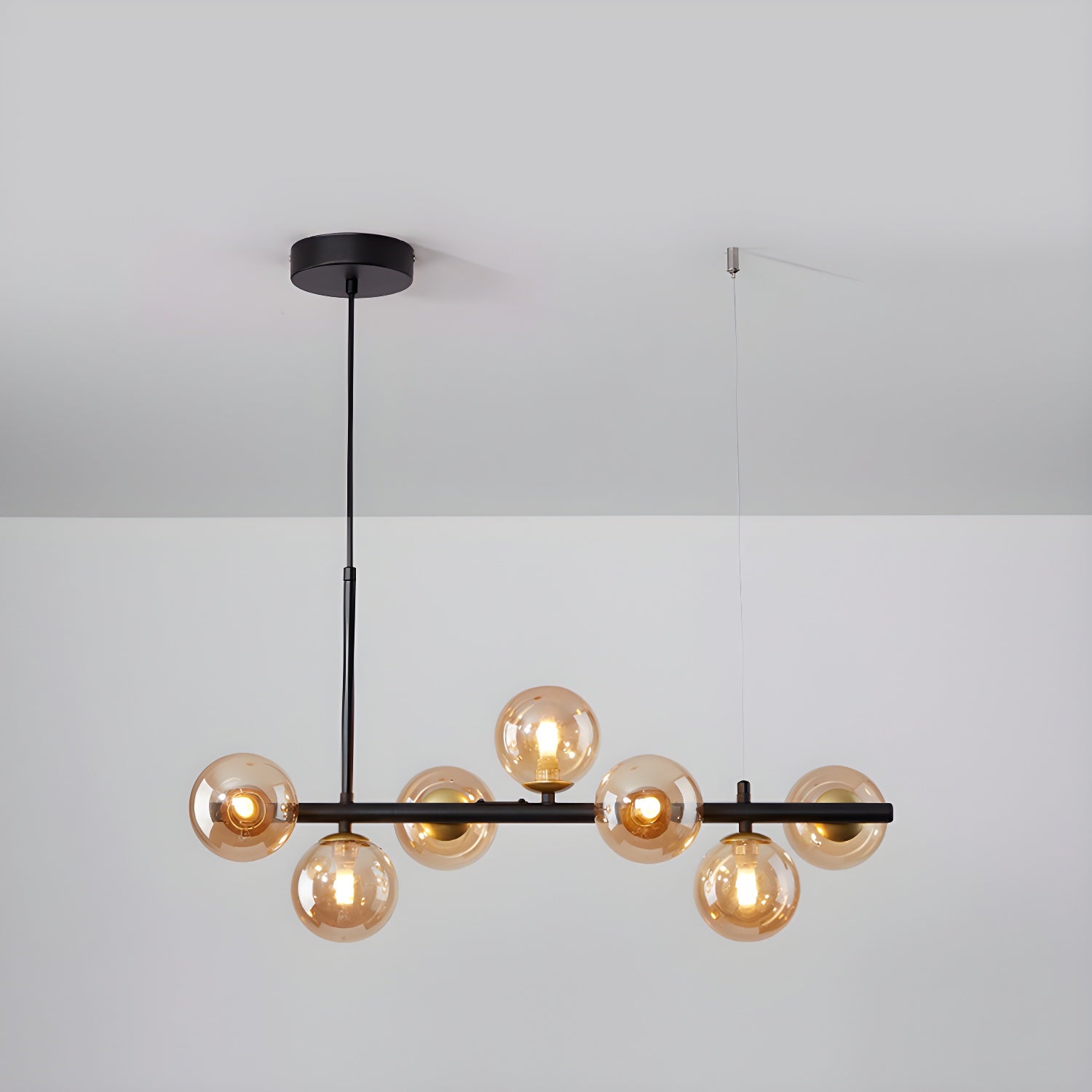 Lioroora Chandelier Glass Globe Gold 12-Light