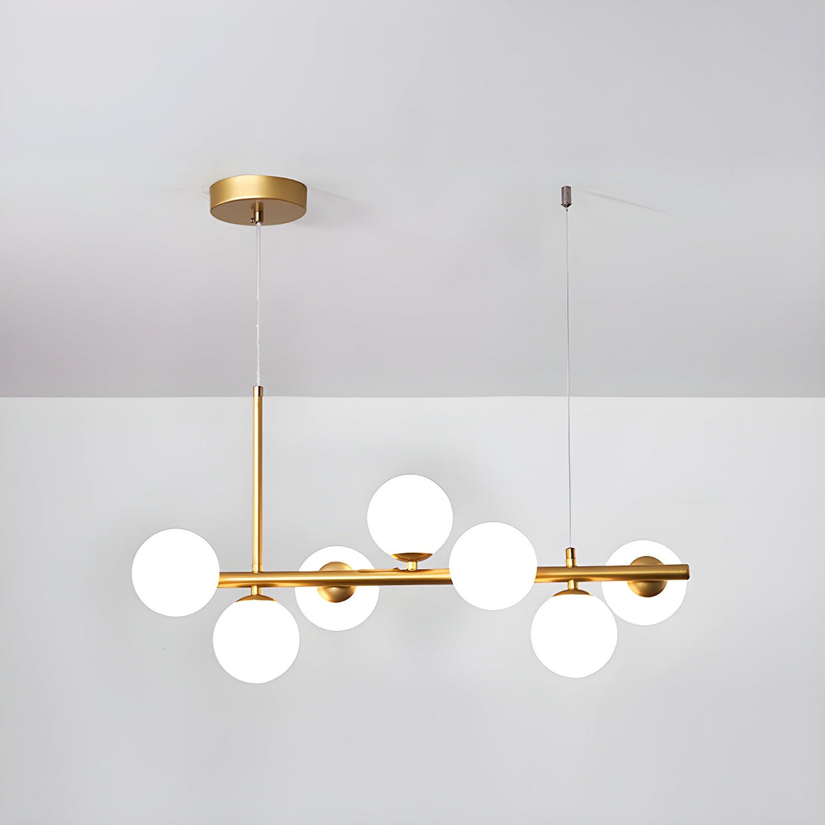 Lioroora Chandelier Glass Globe Gold 12-Light