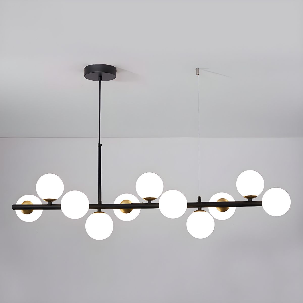 Lioroora Chandelier Glass Globe Gold 12-Light