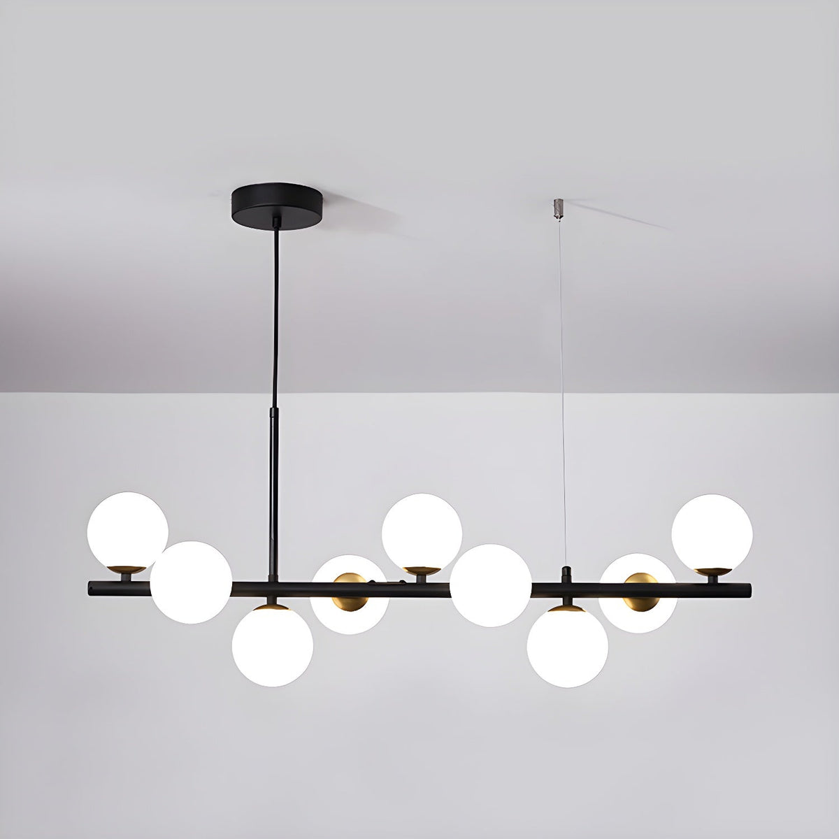 Lioroora Chandelier Glass Globe Gold 12-Light