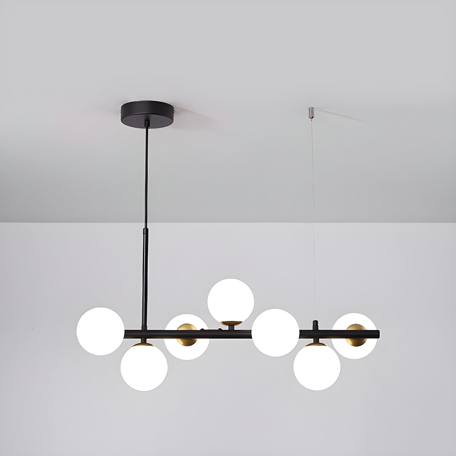 Lioroora Chandelier Glass Globe Gold 12-Light