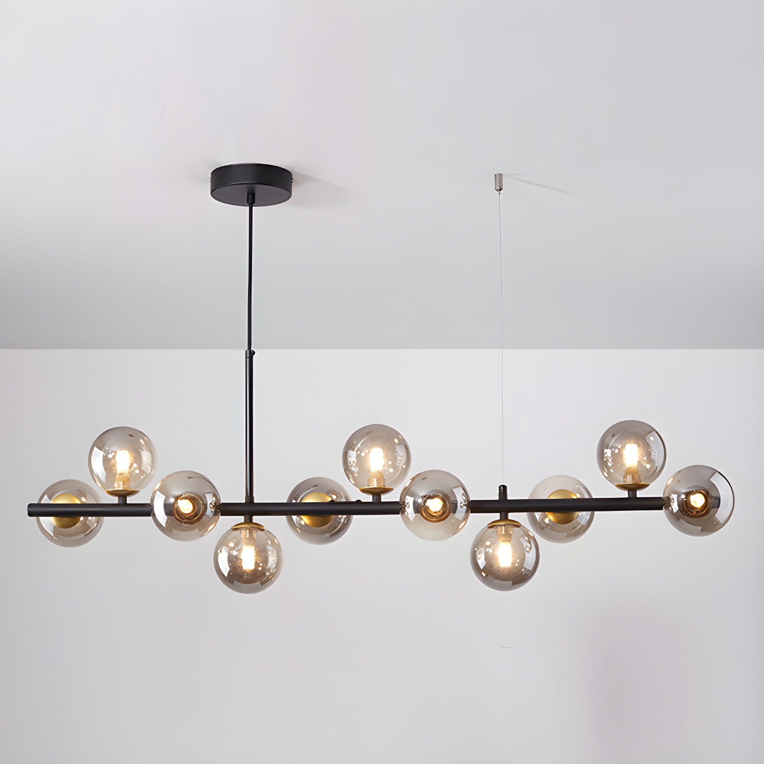Lioroora Chandelier Glass Globe Gold 12-Light