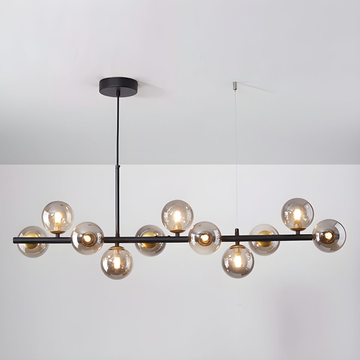 Lioroora Chandelier Glass Globe Gold 12-Light