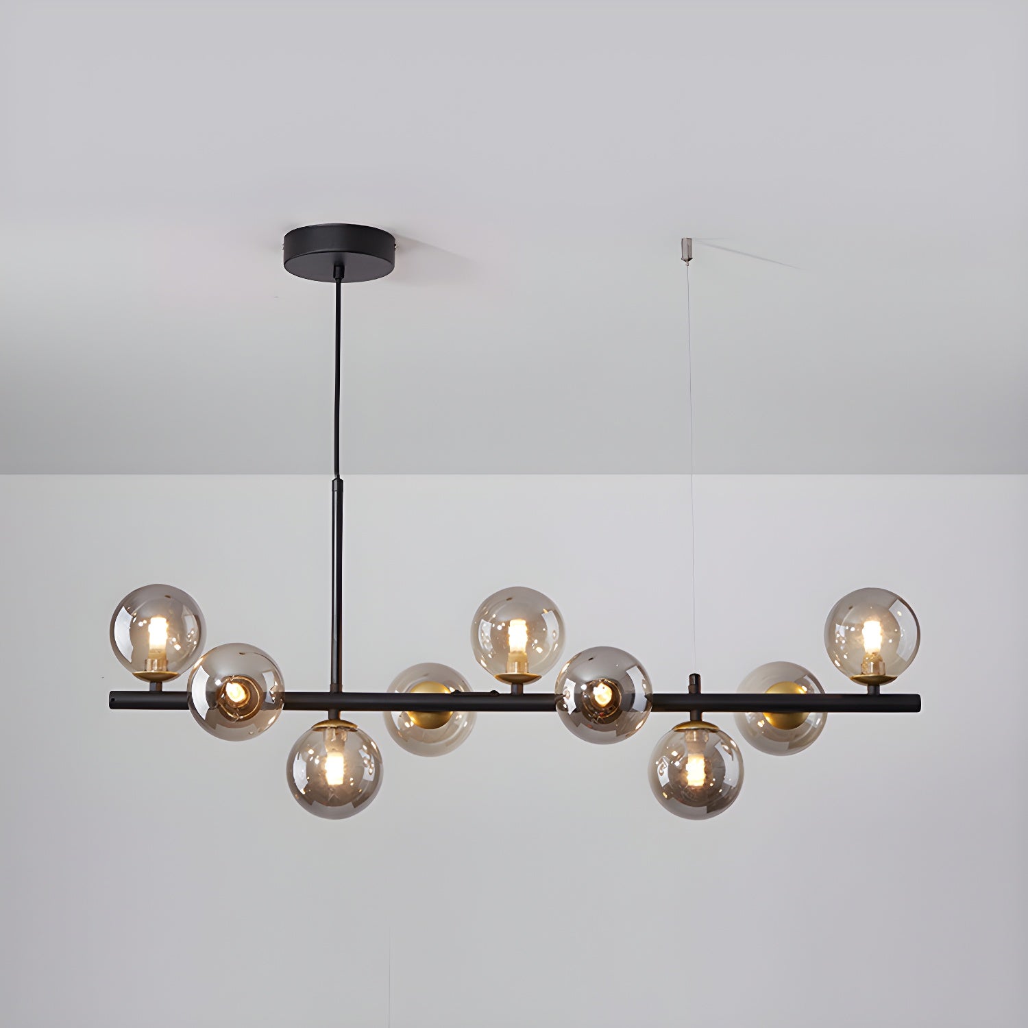 Lioroora Chandelier Glass Globe Gold 12-Light