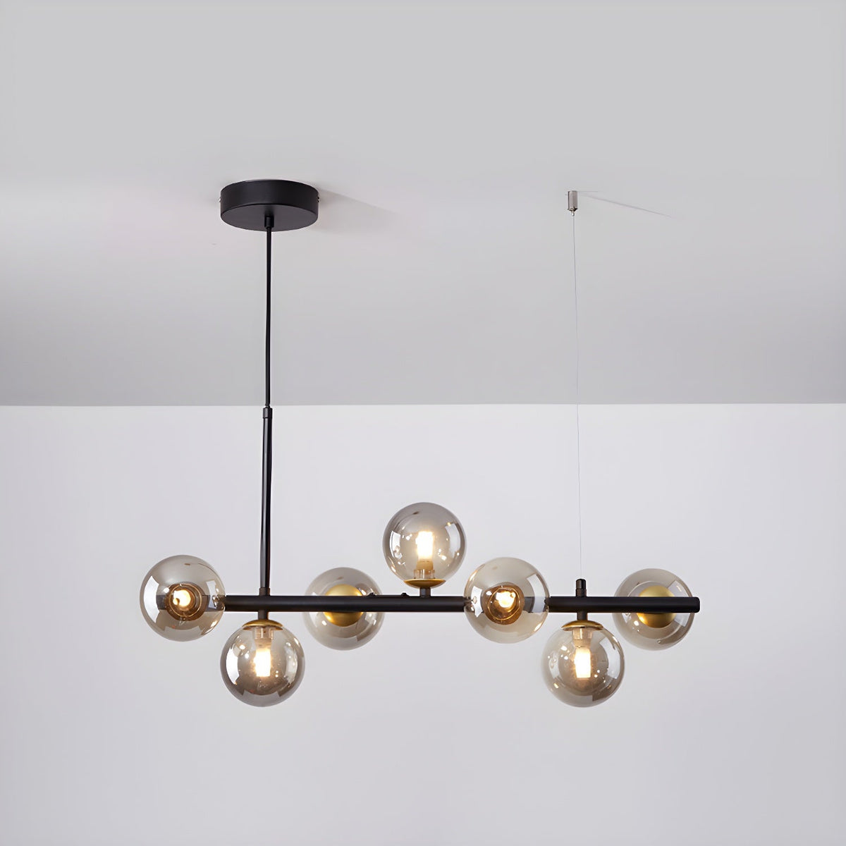 Lioroora Chandelier Glass Globe Gold 12-Light