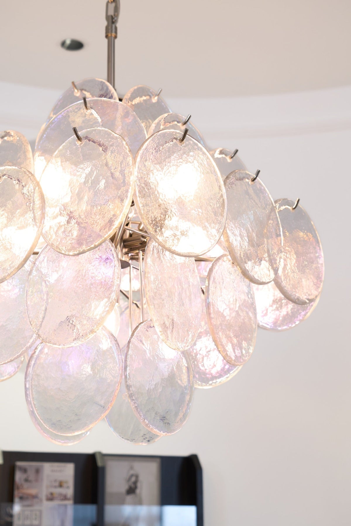 Selerira Chandelier Iridescent Murano Disc Layered