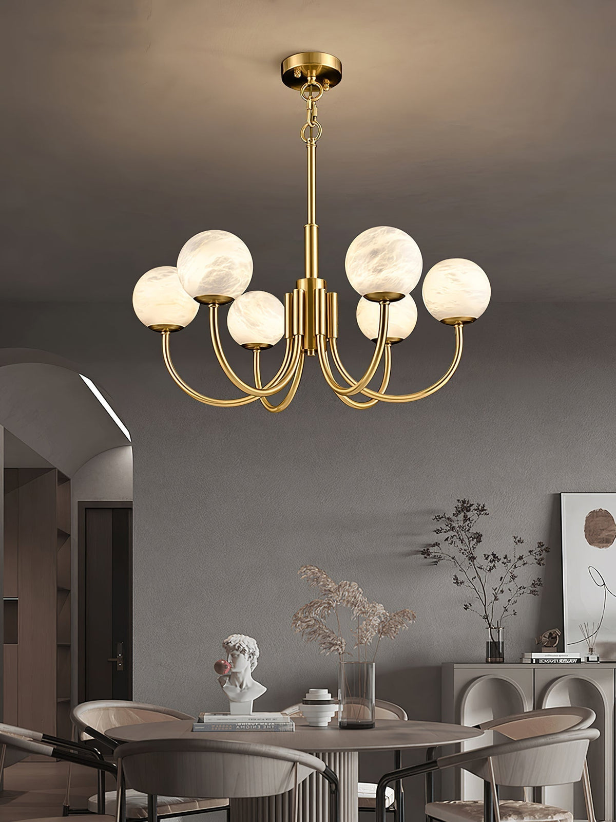 Alira Vintage Alabaster Chandelier Light