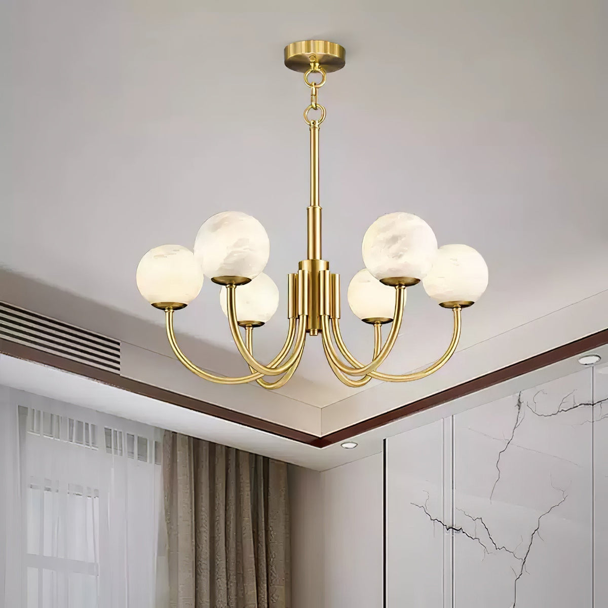 Alira Vintage Alabaster Chandelier Light