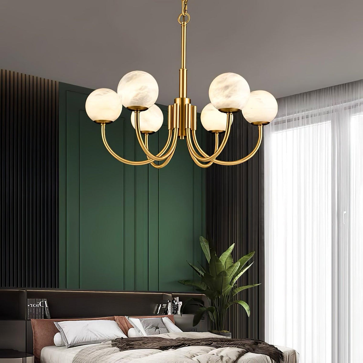 Alira Vintage Alabaster Chandelier Light
