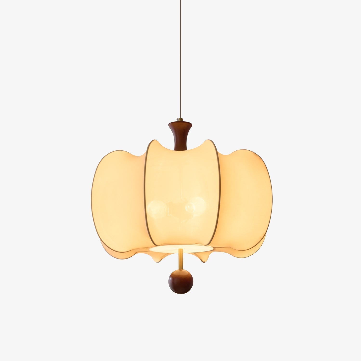 Elvelise Fabric Wood Pendant Light