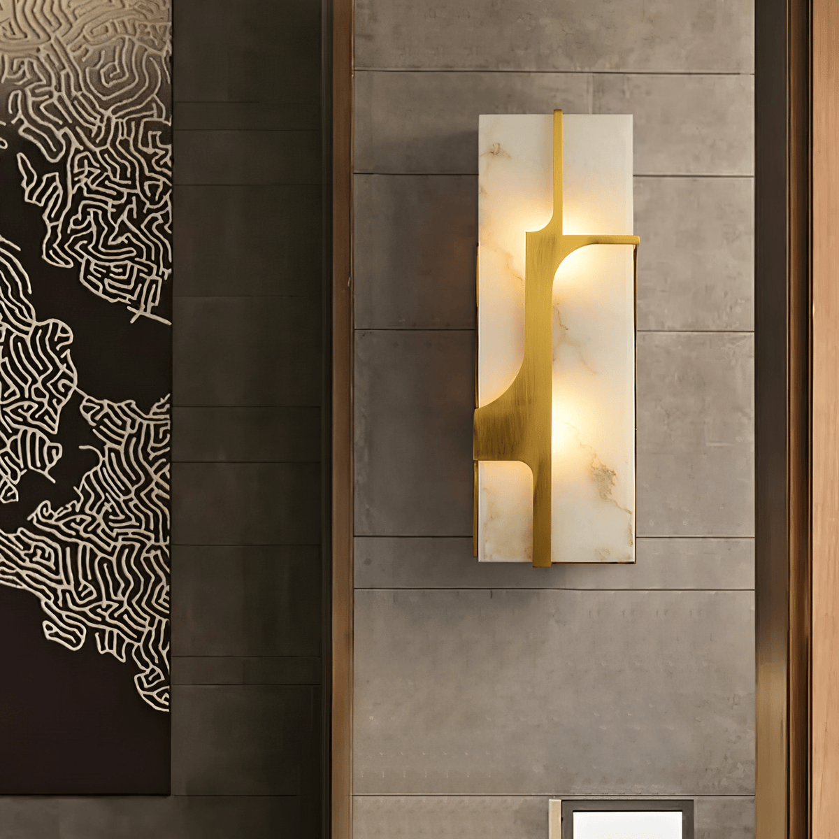 Ocarionis Geometric Alabaster Wall Light