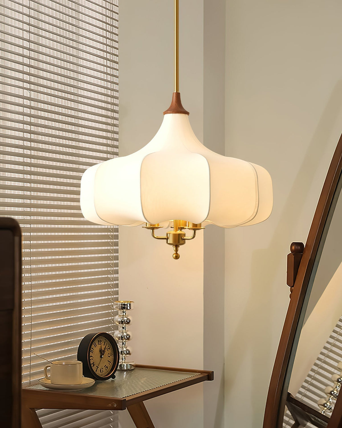 Jorath Fabric & Wood Pendant Light